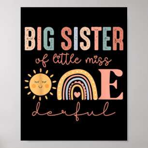 Große Schwester von Little Wonderful 1. Geburtstag Poster