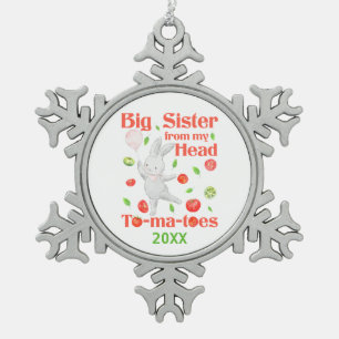 Große Schwester von meinem Kopf bis zu meinem Toma Schneeflocken Zinn-Ornament