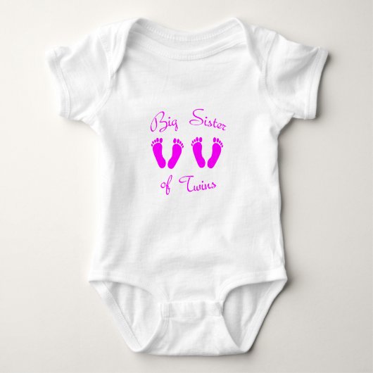 Große Schwester von Zwillingsmädchen Baby Strampler (Vorderseite)