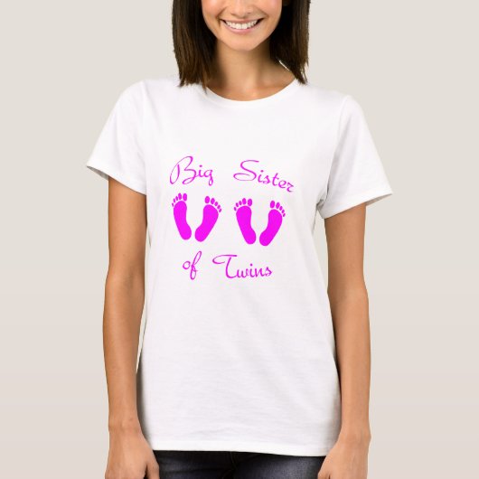 Große Schwester von Zwillingsmädchen T-Shirt (Vorderseite)