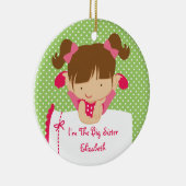 Große Schwester-Weihnachtsverzierungs-süßes Keramikornament (Rechts)