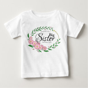 Große Schwester werdender Blumenkranz Baby T-shirt