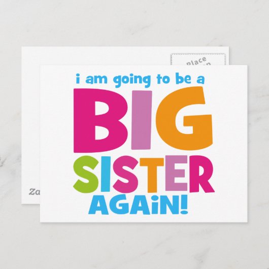 Große Schwester wieder Postkarte (Vorne/Hinten)