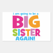 Große Schwester wieder Rechteckiger Aufkleber (Vorderseite)