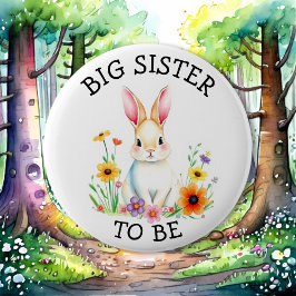 Große Schwester | Woodland Creatures Babydusche Button