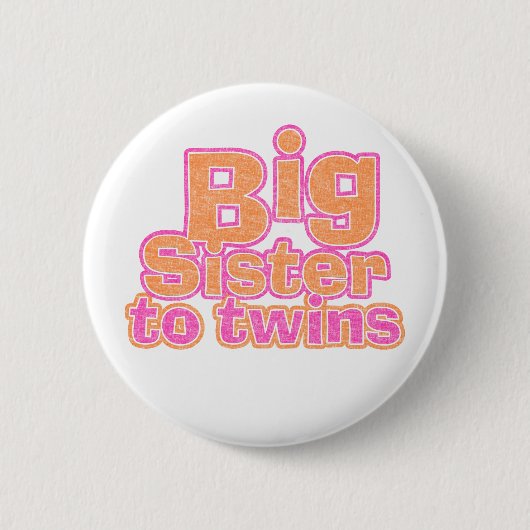 Große Schwester zu den Zwillingen Button (Vorderseite)