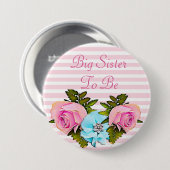 Große Schwester, zum Babypartyknopf zu sein Button (Vorne & Hinten)