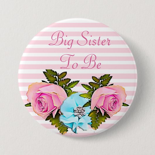Große Schwester, zum Babypartyknopf zu sein Button (Vorderseite)