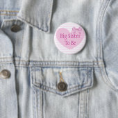 Große Schwester, zum rosa Bogen-Babyparty-Knopf zu Button (Beispiel)