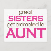 Große Schwestern werden zur Tante geworben Postkarte (Vorderseite)