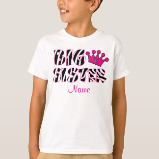 Große Schwesterzebra-Druck-personalisiertes Shirt