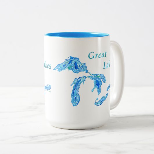 Große Seen 15 Oz Tasse (VorderseiteRechts)