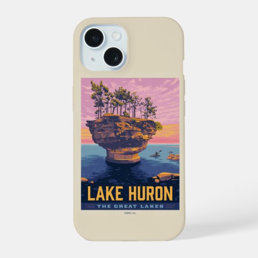 Große Seen | Huron Lake iPhone 15 Hülle (Rückseite)