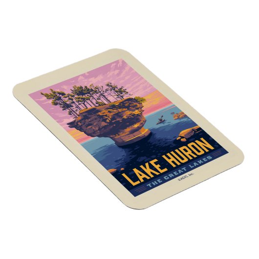 Große Seen | Huron Lake Magnet (Rechte Seite)