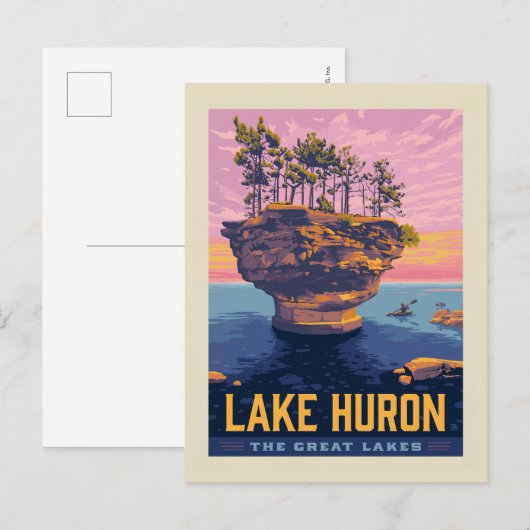 Große Seen | Huron Lake Postkarte (Vorne/Hinten)
