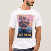 Große Seen | Huron Lake T-Shirt (Vorderseite)