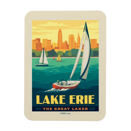 Große Seen | Lake Erie Magnet (Vertikal)