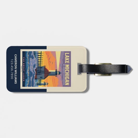 Große Seen | Lake Michigan Gepäckanhänger (Rückseite horizontal)