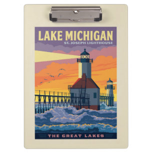 Große Seen   Lake Michigan Klemmbrett