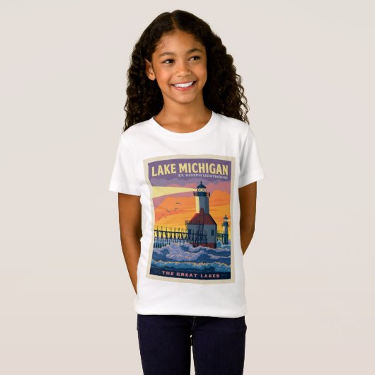Große Seen | Lake Michigan T-Shirt (Vorne ganz)