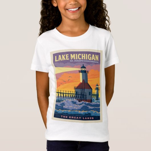 Große Seen | Lake Michigan T-Shirt (Vorderseite)