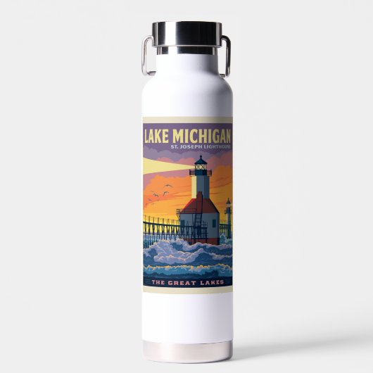 Große Seen | Lake Michigan Trinkflasche (Vorne)