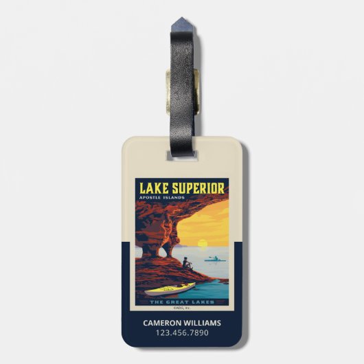 Große Seen | Lake Superior Gepäckanhänger (Rückseite vertikal)