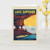 Große Seen | Lake Superior Karte (Gelbe Blume)