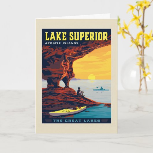 Große Seen | Lake Superior Karte (Gelbe Blume)