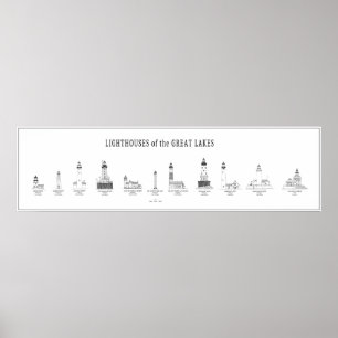 GROSSE SEEN LIGHTHOUSES POSTER