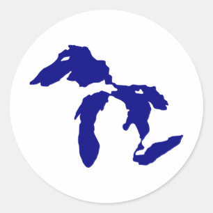 Große Seen Runder Aufkleber