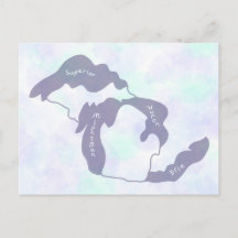 Große Seen von Michigan Aquarell-Karte Postkarte
