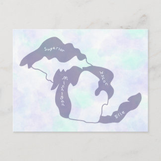 Große Seen von Michigan Aquarell-Karte Postkarte