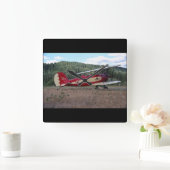 Große Seen, Zweifplateau_Klassische Luftfahrt Quadratische Wanduhr (Zuhause)