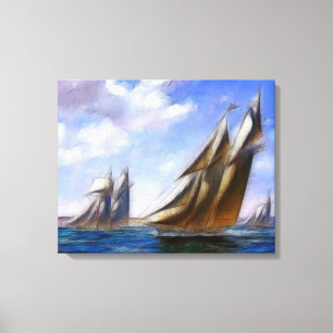 Große Segelschiffe Kunst umwickelte Leinwand
