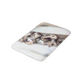 Große silberne Kristall Badematte (Schrägansicht)