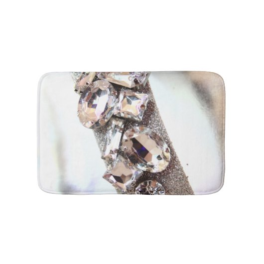 Große silberne Kristall Badematte (Vorderseite)