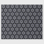 Große Silberschneeflocken auf schwarz Geschenkpapier (Flach)