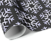 Große Silberschneeflocken auf schwarz Geschenkpapier (Rolleneckpunkt)