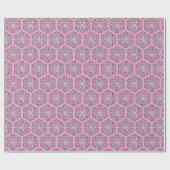 Große Silberschneeflocken in Rosa Geschenkpapier (Flach)