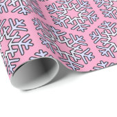 Große Silberschneeflocken in Rosa Geschenkpapier (Rolleneckpunkt)
