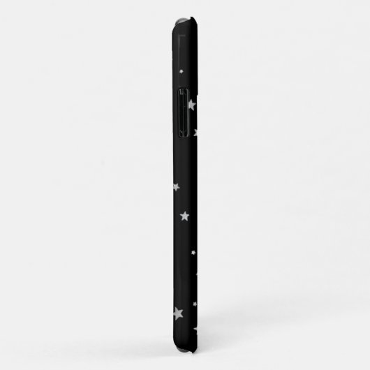 Große Silbersterne auf schwarzen, weißen Skriptnam Case-Mate iPhone Hülle (Hinten/Rechts)