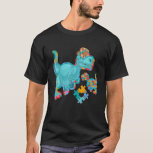 Große Sistersaurus Autismus-Bewusstsein Schwester  T-Shirt