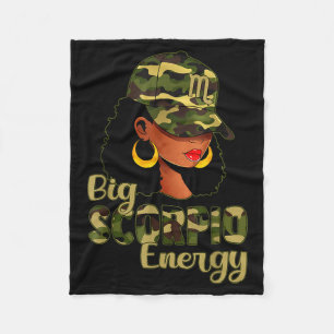 Große Skorpion Energie Schwarze Frau Camo Cap Hut Fleecedecke