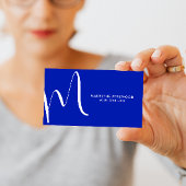 Große Skriptinitial | Moderne Typografie | Blau Visitenkarte