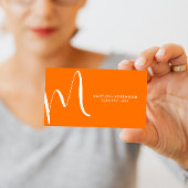 Große Skriptinitial | Moderne Typografie | Orange Visitenkarte