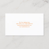 Große Skriptinitial | Moderne Typografie | Orange Visitenkarte (Rückseite)