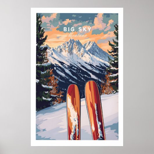 Große Sky Wandkunst Ski Druck 1 Poster (Vorne)