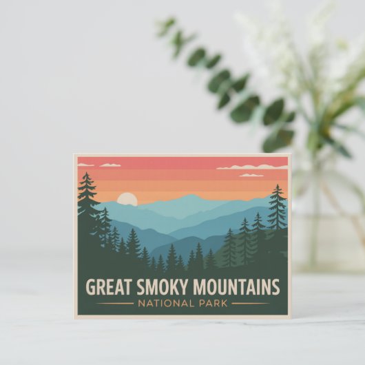 Große Smoky-Berge Nationalpark Postcard Retro Postkarte (Stehend Vorderseite)