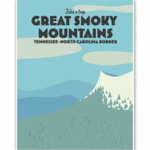 Große Smoky Mountains reisen Poster. Aufkleber